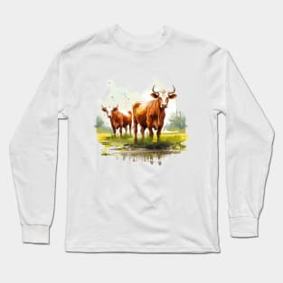 Farm Cow Art Long Sleeve T-Shirt